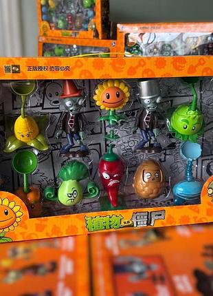 Фигурки детские растения против зомби с перчиком | набор фигурок plants vs zombies в подарочной коробке.