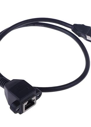 Кабель перехідник з'єднувач ethernet lan rj45 — rj45 (m/f), 50 см