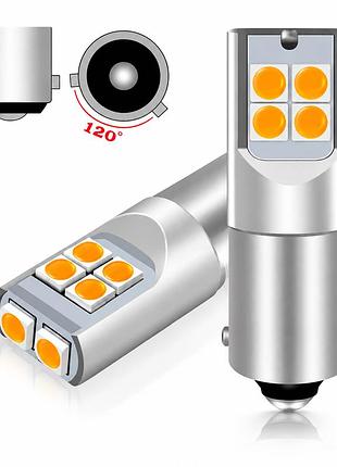 Hy21w baw9s led лампа 12-24v 2.5w жовтий колір 3000k з обманкою canbus (1-шт)