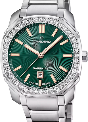 Годинник жіночий candino lady elegance c4756/b сталь сапфірове скло зелений циферблат