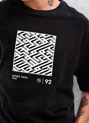 Чоловіча футболка aphex twin logo унісекс апекс твін апекс твін чорна