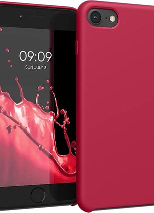 Чехол для iphone se 2022 / se 2020 / 8 / 7 - cиликоновый с микрофиброй, rose red (37) 5066092