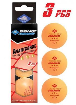 М'ячі для настільного тенісу donic exclusive avantgarde 3* 40+ жовтогарячий (608338)
