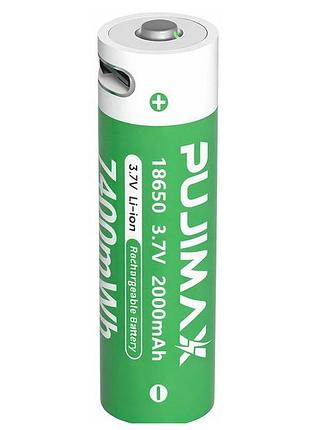 Акумулятор 18650 pujimax із заряджанням через type-c, 7400mwh, 3.7v li-ion