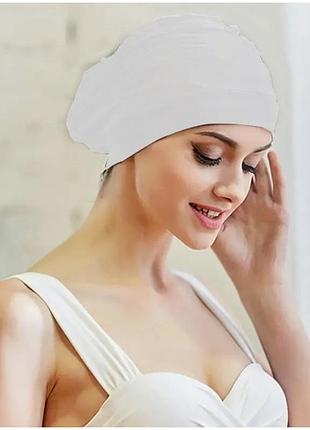 Шапочка для плавання swim cap long hair білий