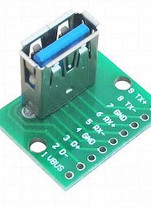 Плата друкована з роз'ємом usb 3.0 type a female to dip vertical