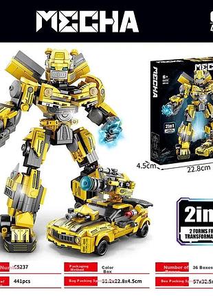Конструктор mecha трансформер бамблби, 2 в 1, 441 деталь, совместим с lego