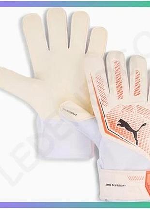 Воротарские перчатки puma ultra play rc белые унисекс для футбола 100% латекс размер 9 sku_041952-06
