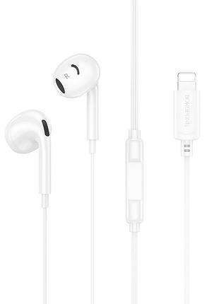 Наушники проводные borofone bm96 (lightning) white