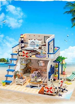 3d румбокс diydollhouse blue coast «домик у моря» + защитный купол m032z