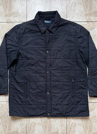Куртка vintage rare polo ralph lauren quilted insulated jacket black full zip men’s xl