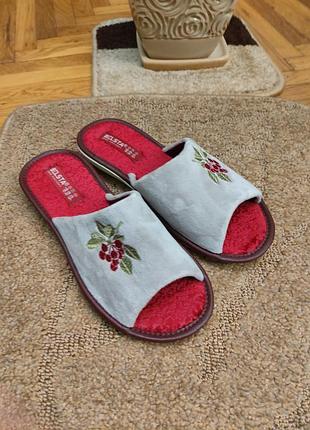 Женские открытые велюровые тапочки belsta 41