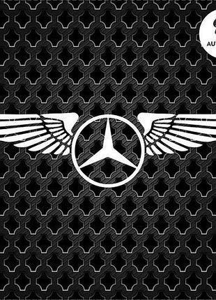 Наклейка на авто oracal логотип mercedes з крилами 20х6см