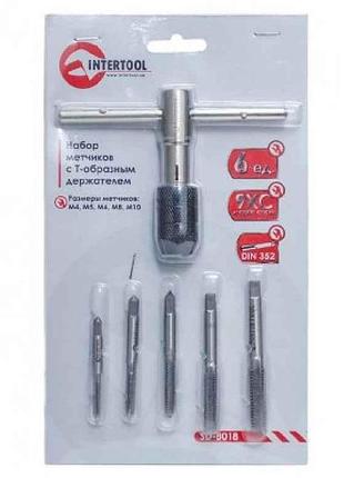 Набор метчиков с т-образным держателем 6 ед. sd-8018 тм intertool