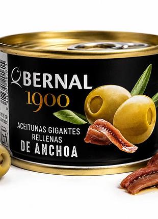 Оливки bernal гигантские с анчоусами e aceitunas gigantes rellenas de anchoa, 120 г