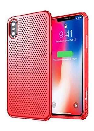 Чехол baseus для apple iphone x small hole case, red (wiapiphx-dd09) 4772221
