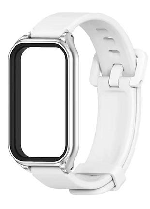 Силиконовый ремешок mijobs classic для фитнес браслета xiaomi smart band 9 active - white