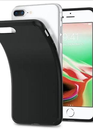 Силиконовый матовый чехол для iphone 8 plus / 7 plus - черный 4997654