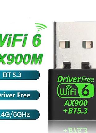 Wifi адаптер двухдиапазонный 2.4 + 5.8ghz (900 мбит/с) + bluetooth 5.3 wi-fi6