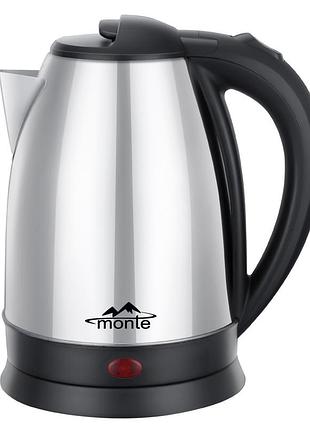 Електрочайник monte mt-1801 2 л сріблястий 5205635