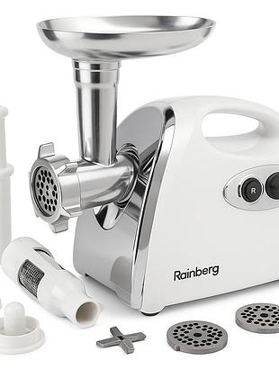 М'ясорубка з металевою втулкою rainberg rb-675 3800вт, побутова м’ясорубка з високою потужністю ex-56
