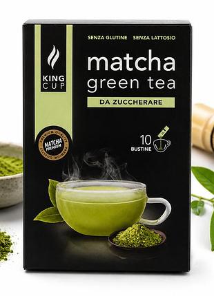 Чай матча king cup зеленый растворимый сладкий matcha green tea da zuccherare 60 г