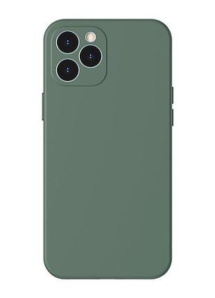 Чехол baseus для iphone 12 pro liquid silica gel, dark green (wiapiph61p-yt6a) 4772942