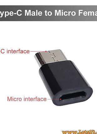 Otg адаптер переходник с usb type c папа на micro usb мама конвертер