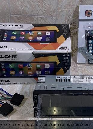 Магнітофон автомобільний автомагнітола cyclone mp-5004 fm usb+type c для заряджання aux mp5 wma avi bt екран 6.86" ​​carplay