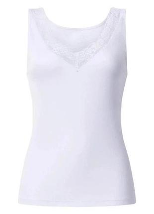 Майка натільна з мереживом для жінки esmara lidl 487312 xl білий