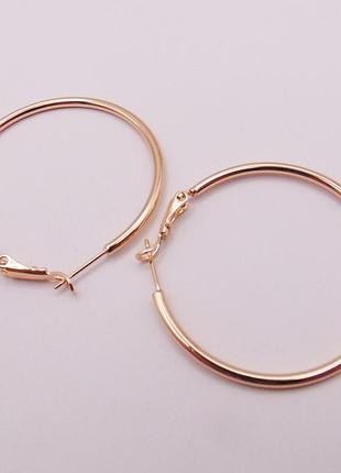 Сережки великі кільця медзолото xuping 45х2 мм xp300