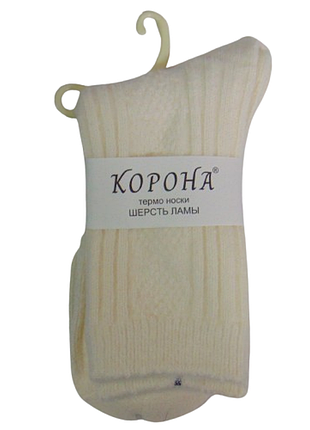 Носки термо шерсть ламы корона 36-41 молочные 2565-1