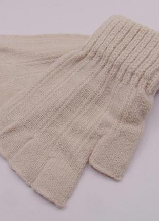 Перчатки митенки без пальцев one size бежевые anjela 2252