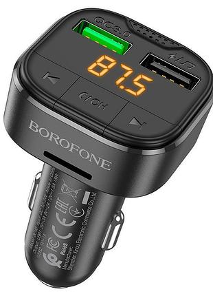 Азу с fm модулером borofone bc43 flash qc3.0 car bt fm transmitter 18w black