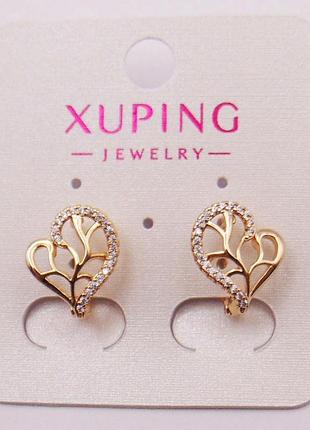 Серьги с фианитами медицинский сплав 14х11 мм xuping 20775