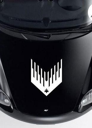 Наклейка на авто oracal батальйон безпілотних систем “voron” 100 омбр 40х34 см, білий