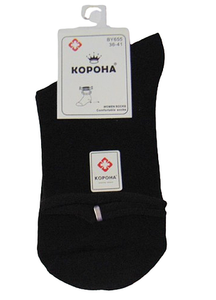 Шкарпетки без гумки корона 655 37-41 чорні