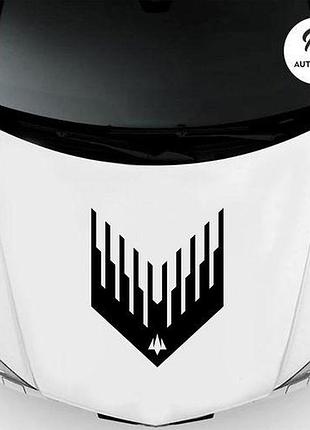 Наклейка на авто oracal батальйон безпілотних систем “voron” 100 омбр 50х42 см, чорний