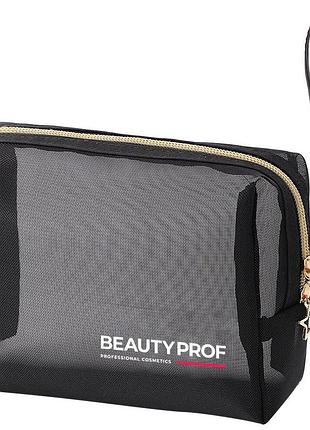 Косметичка прозрачная из сетки черная beauty prof