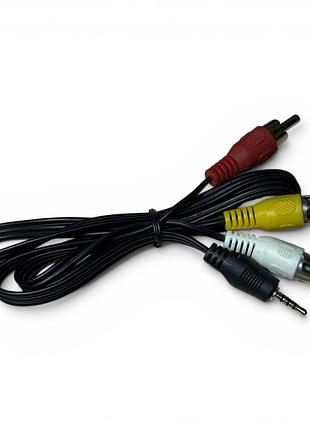 Кабель av micro jack 2.5 мм – 3 rca (3x rca tulip) аудіо/відео, 0.6 м