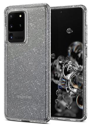 Чехол spigen для samsung galaxy s20 ultra, liquid crystal glitter, crystal quartz (acs00710) 4772575
