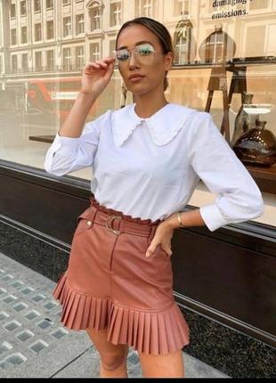 Самая актуальная кожаная  юбка zara