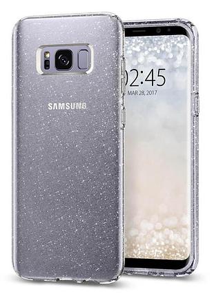 Чехол spigen для samsung galaxy s8 plus liquid crystal glitter, crystal quartz (571cs21669) 4772076 4
