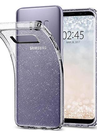 Чехол spigen для samsung galaxy s8 plus liquid crystal glitter, crystal quartz (571cs21669) 4772076 5