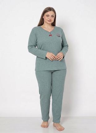 Теплая женская пижама с длинным рукавом лапша u8034 4xl