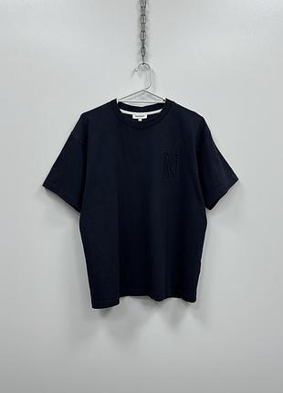 Шикарна футболка norse projects simon loose organic heavy jersey n logo t-shirt navy