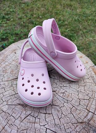 Дитячі тапки на дівчинку crocs рожевого кольору. розмір с10, наш 27-28. капці пляжні