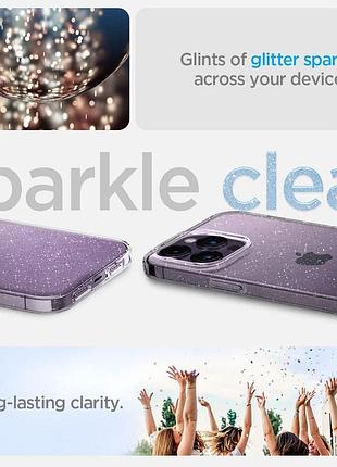 Чехол spigen для iphone 14 pro max - liquid crystal glitter, crystal quartz (acs04810) 4773526 3
