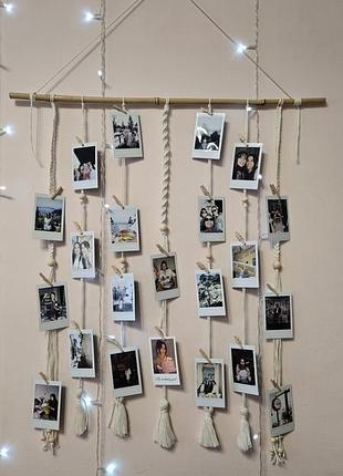 Instax фото / панно для фото  / стенд для фото / кріплення фотографій  / макраме