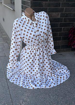 🍂 універсальна сукня міді в горошок polka dot 🤎🤍 9